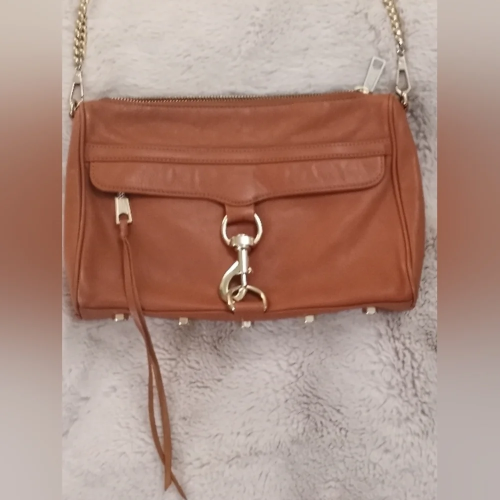 Rebecca Minkoff Leather Classic Casual Gold Hardwear Convertible Chain Crossbody